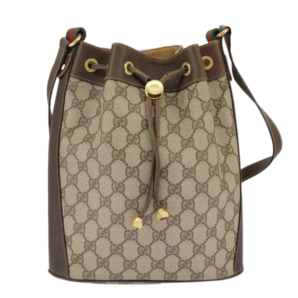 GUCCI GG Supreme Web Sherry Line Shoulder Bag PVC Beige 164 02 034 Auth 98308 - Picture 13 of 16